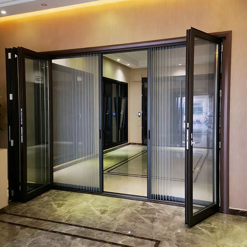 Aluminum Alloy Folding Door With Heat Insulation And Ribbon